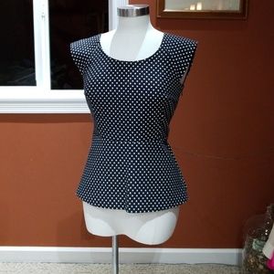 Banana Republic blue w/ white dots top